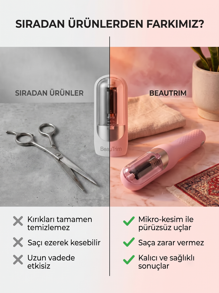 BeauTrim Saç Kırık Temizleme Cihazı